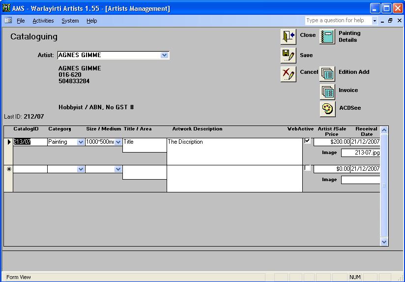 Cataloguing